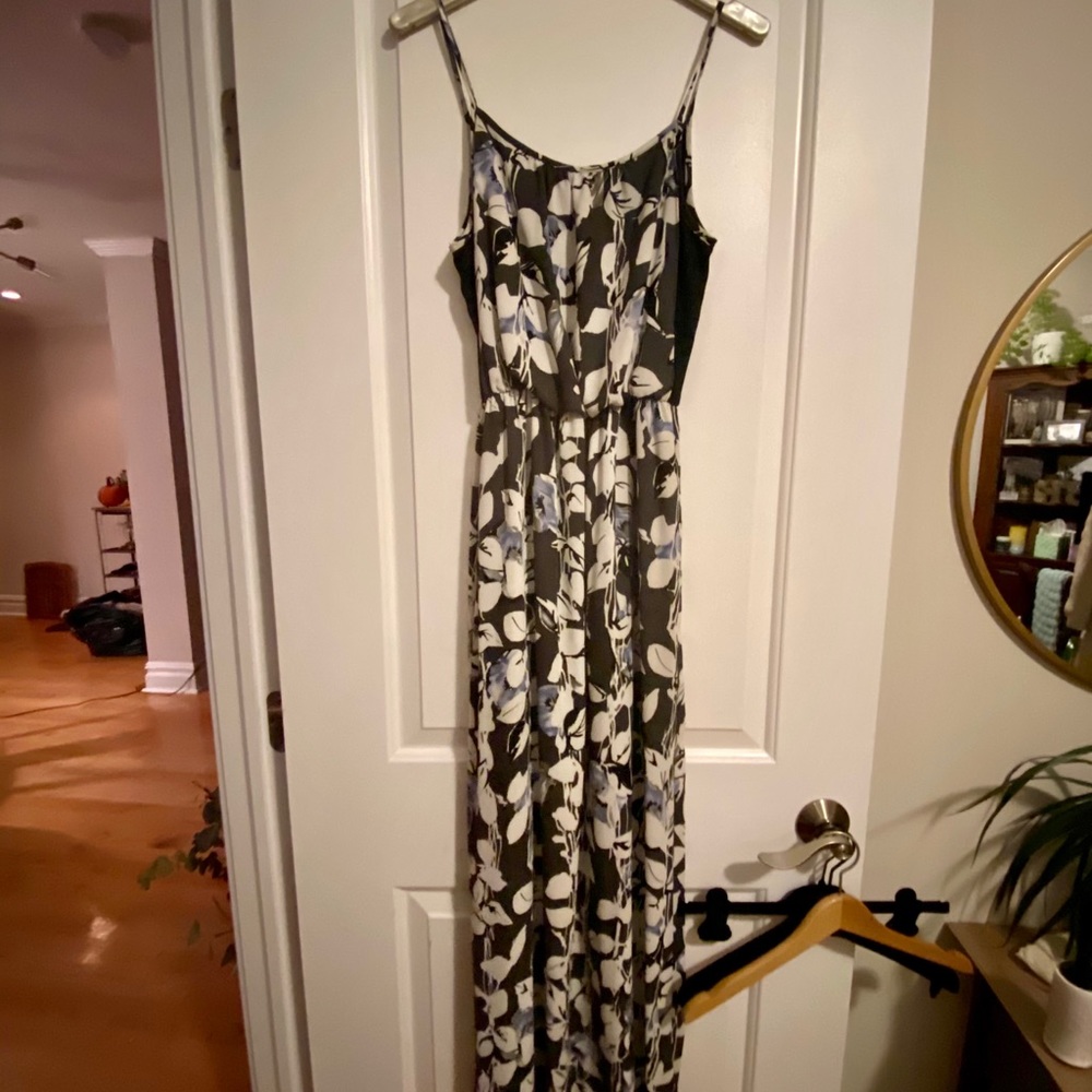 Blue/Black Floral Maxi Dress